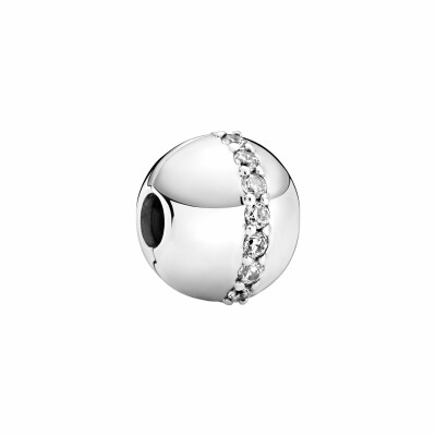 Charm Pandora Timeless clip ligne scintillante en argent et oxydes de zirconium