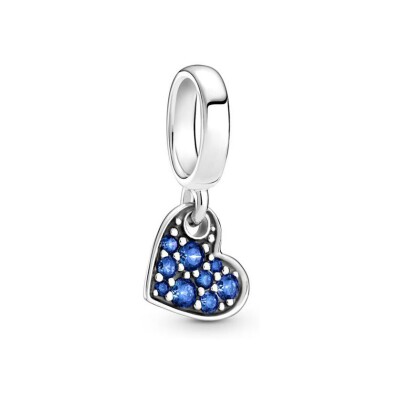 Charm Pandora avec pendentif cœur incliné pavé en argent