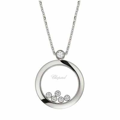 Pendentif Chopard Happy Diamonds en or blanc et diamants