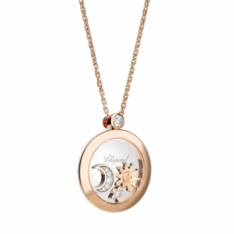 Chopard Happy in rose gold and diamonds pendant