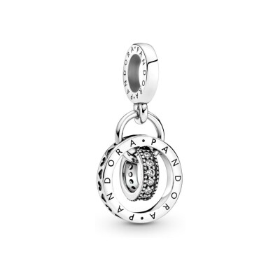 Charm Pandora avec pendentif cercles logo en argent