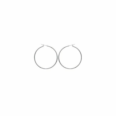 Boucles d'oreilles créoles en argent rhodié