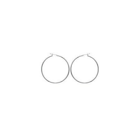 Boucles d'oreilles créoles en argent rhodié