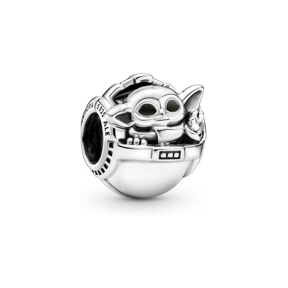 Charm Pandora Star Wars grogu & berceau en argent