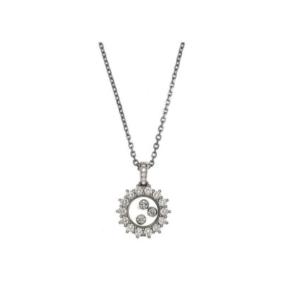 Pendentif Chopard Happy Diamonds en or blanc et diamants