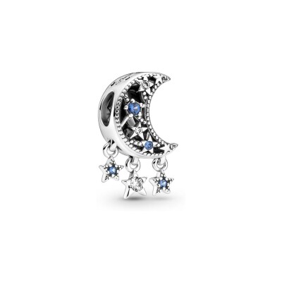 Charm Pandora étoile & croissant de lune en argent