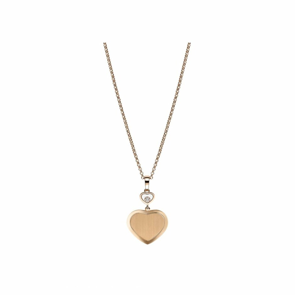 Collier Chopard Happy Hearts Golden Hearts en or rose et diamants