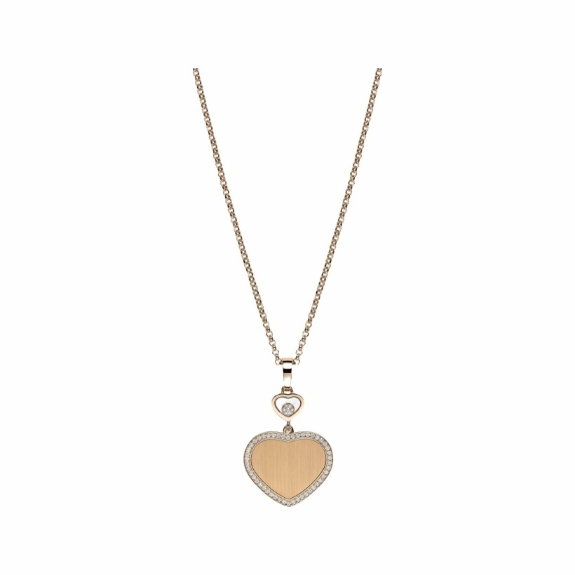 Chopard Happy Hearts Golden Hearts pendant, pink gold, diamonds