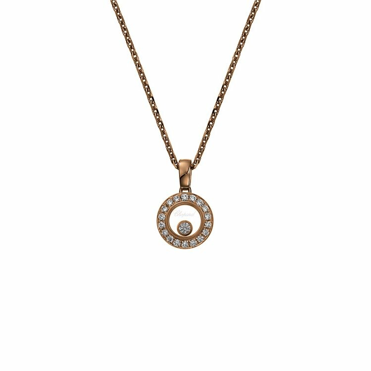 Chopard Happy Diamonds necklace, rose gold, diamonds