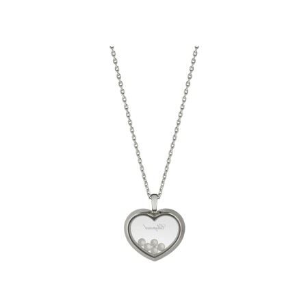 Pendentif Chopard Happy Diamonds en or blanc et diamants