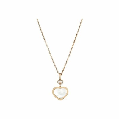 Pendentif Chopard Happy Hearts en or rose, diamants et nacre