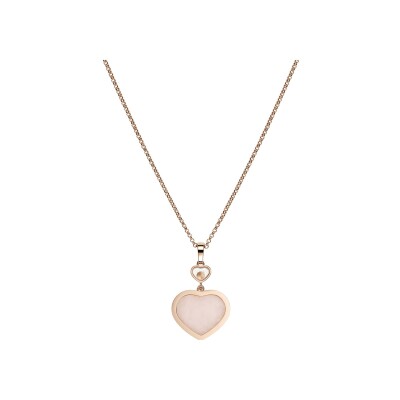 Pendentif Chopard Happy Hearts en or rose, diamants et opale