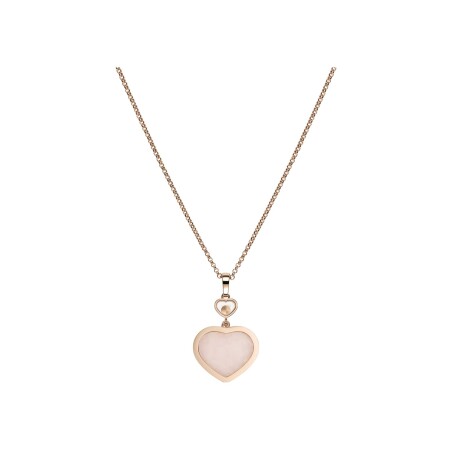 Pendentif Chopard Happy Hearts en or rose, diamants et opale