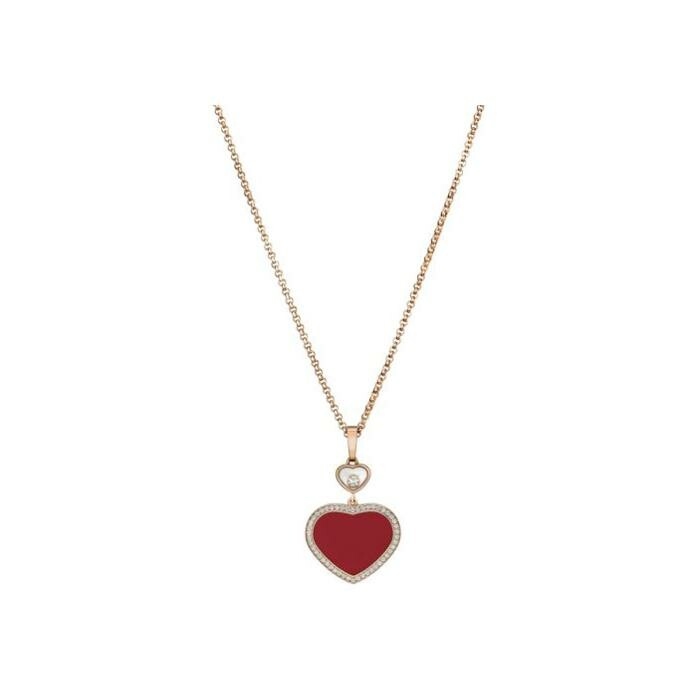 Chopard Happy Hearts necklace, rose gold, diamonds