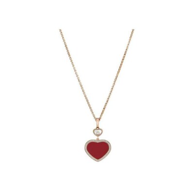 Collier Chopard Happy Hearts en  or rose et diamants