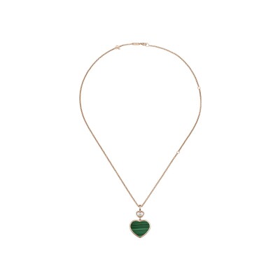 Chopard Happy Hearts, rose gold, diamond, malachite pendant