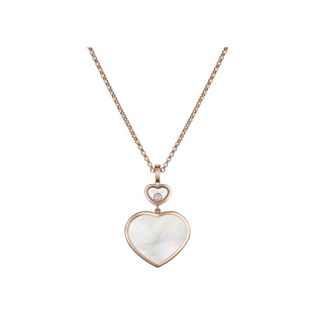 Pendentif Chopard Happy Hearts en or rose, diamant et nacre