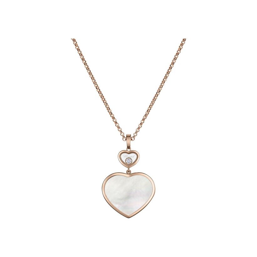 Chopard Happy Hearts, rose gold, diamond, mother-of-pearl pendant