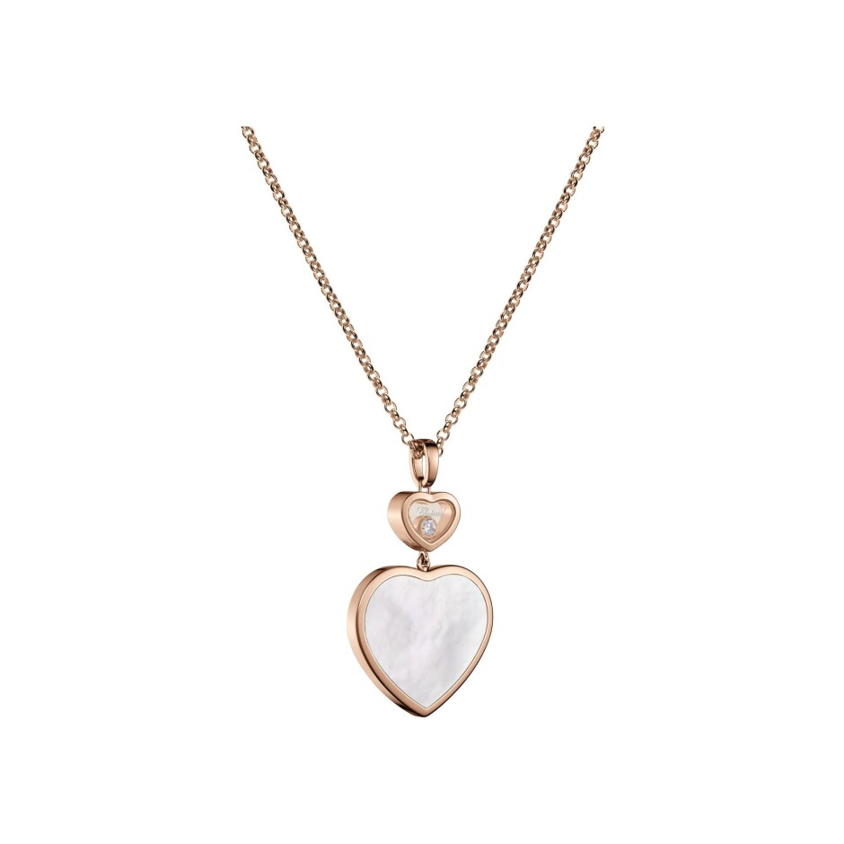 Pendentif Chopard Happy Hearts en or rose, diamant et nacre