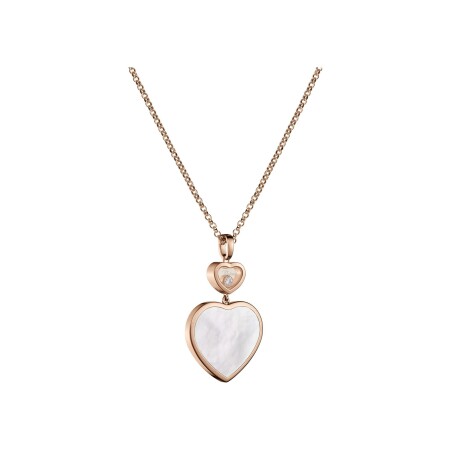 Pendentif Chopard Happy Hearts en or rose, diamant et nacre