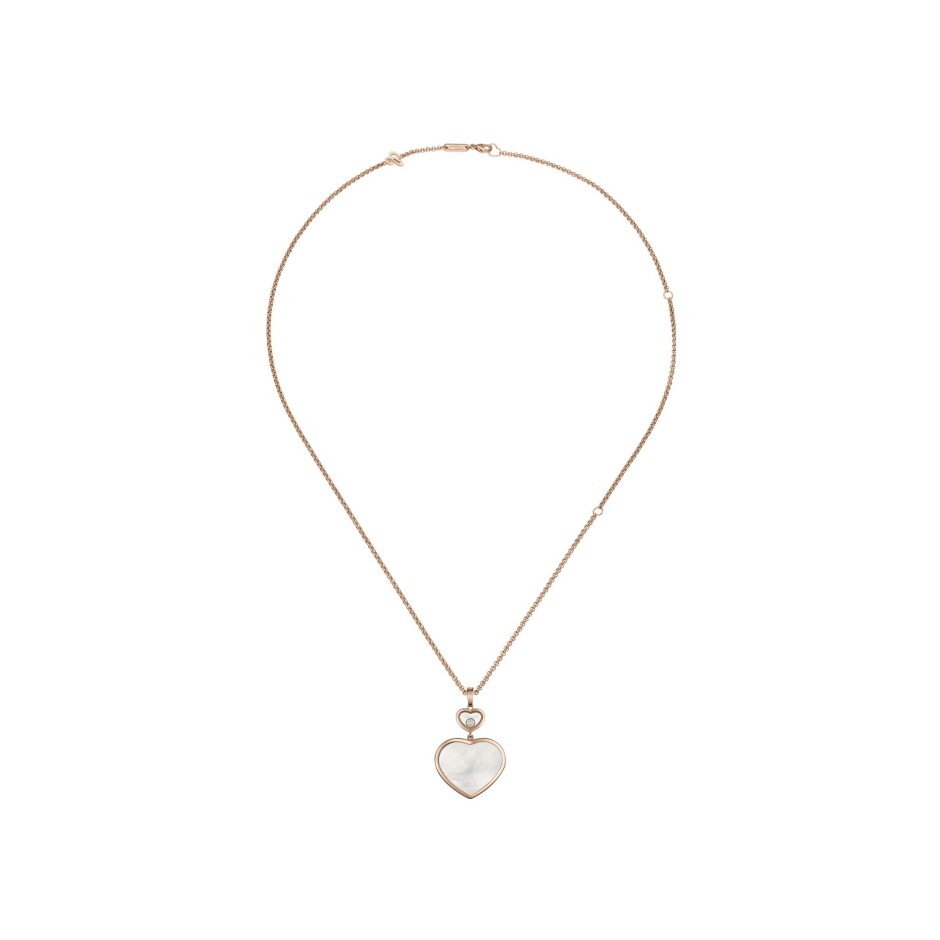 Pendentif Chopard Happy Hearts en or rose, diamant et nacre