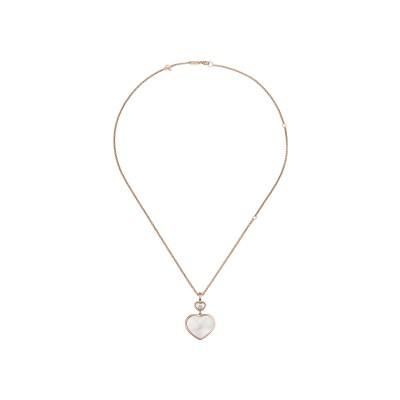 Pendentif Chopard Happy Hearts en or rose, diamant et nacre