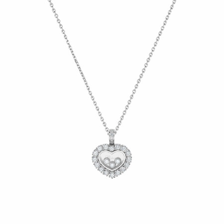 Collier Chopard Happy Diamonds Icons Joaillerie en or blanc et diamants