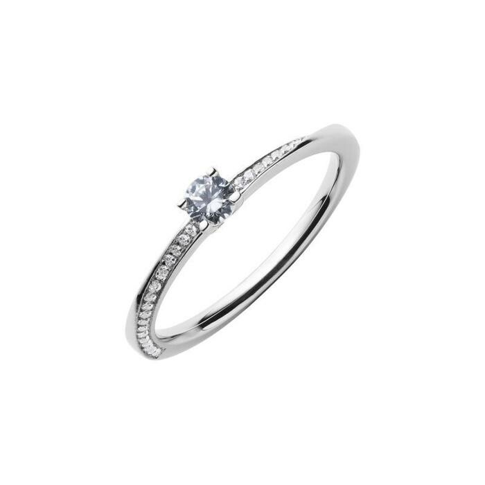 Solitaire en or blanc et diamants de 0.15ct