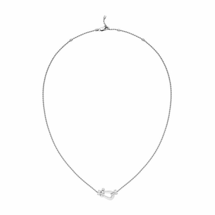 Collier moyen modèle FRED Force 10 en or blanc et diamants