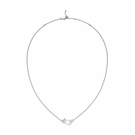 Collier moyen modèle FRED Force 10 en or blanc et diamants