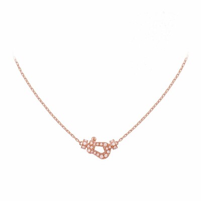 Collier FRED Force 10 petit modèle en or rose et diamants