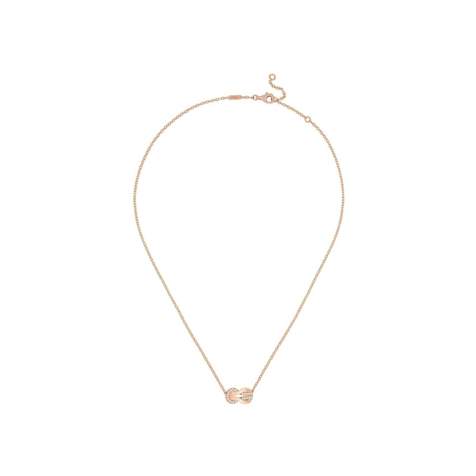 Collier FRED Chance Infinie moyen modèle en or rose et pavé de diamants blancs