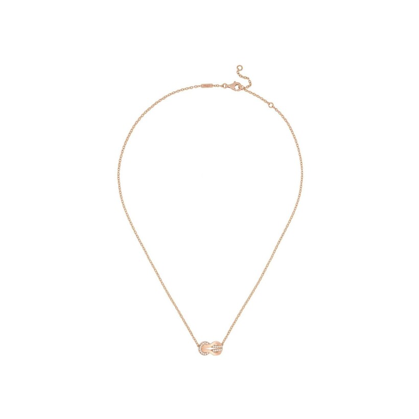 FRED Chance Infinie necklace, medium size, rose gold, white diamond pave