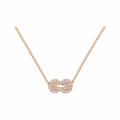 Collier FRED Chance Infinie moyen modèle en or rose et pavé de diamants blancs