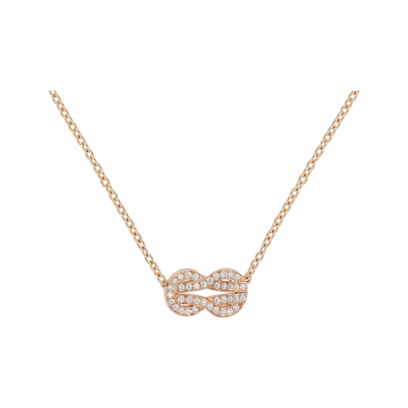 FRED Chance Infinie necklace, medium size, rose gold, white diamond pave