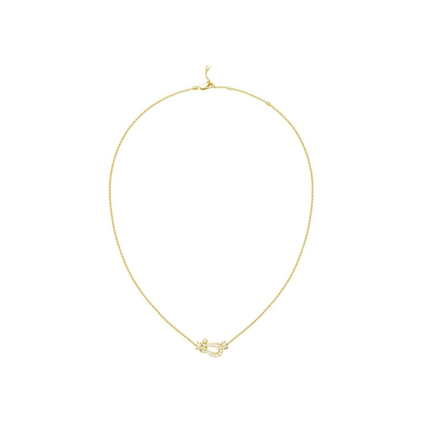 FRED Force 10 necklace, yellow gold and diamonds