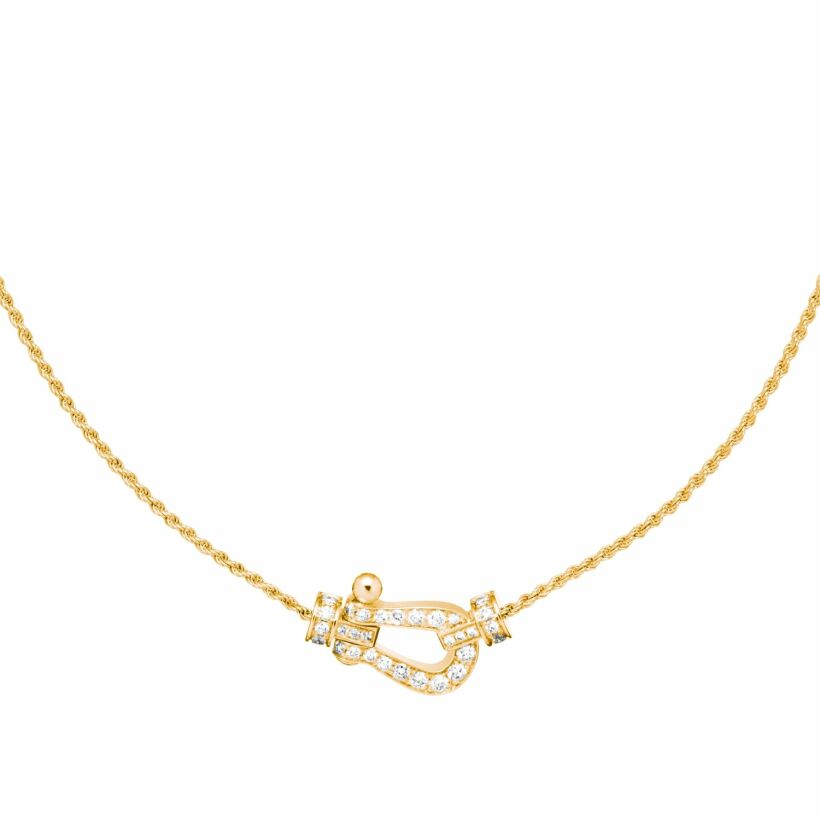FRED Force 10 necklace, yellow gold and diamonds