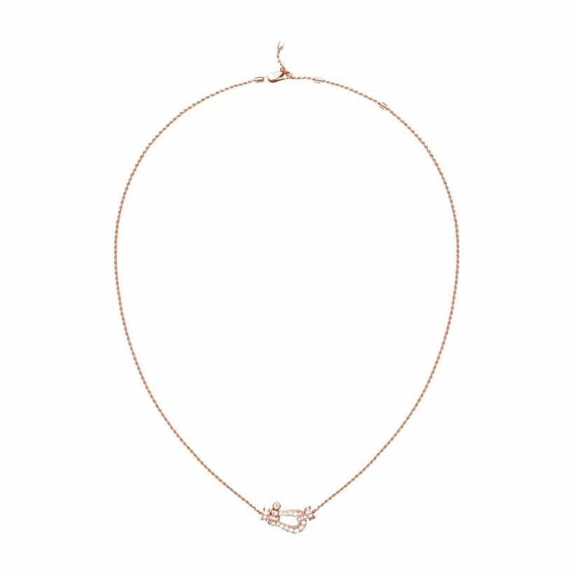 FRED Force 10 necklace, medium model, rose gold and diamonds