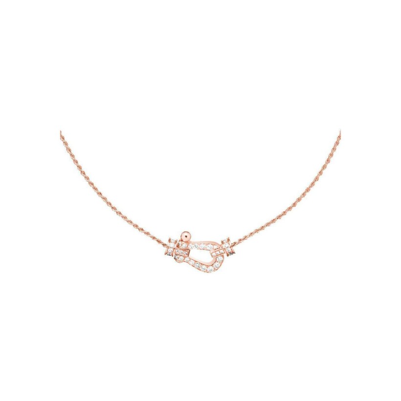 FRED Force 10 necklace, medium model, rose gold and diamonds