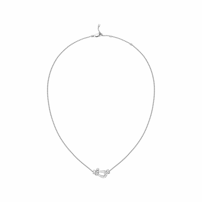 Medium Model FRED Force 10 Necklace, white gold, diamonds