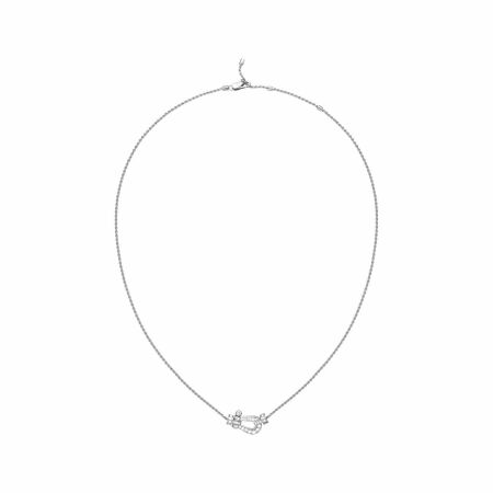 Medium Model FRED Force 10 Necklace, white gold, diamonds