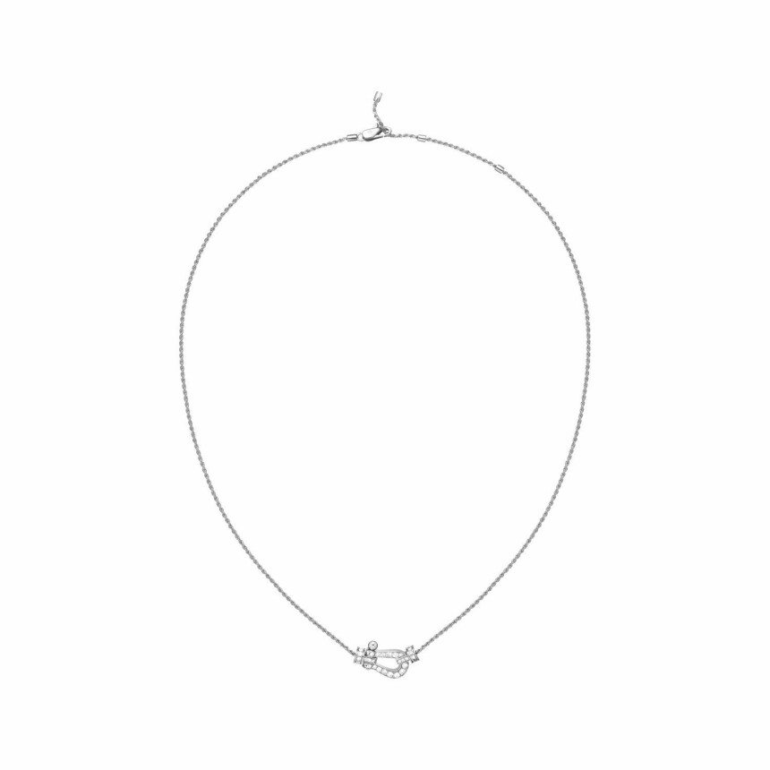 Medium Model FRED Force 10 Necklace, white gold, diamonds