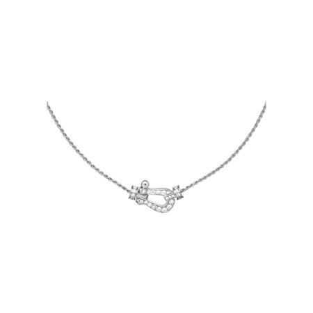 Medium Model FRED Force 10 Necklace, white gold, diamonds