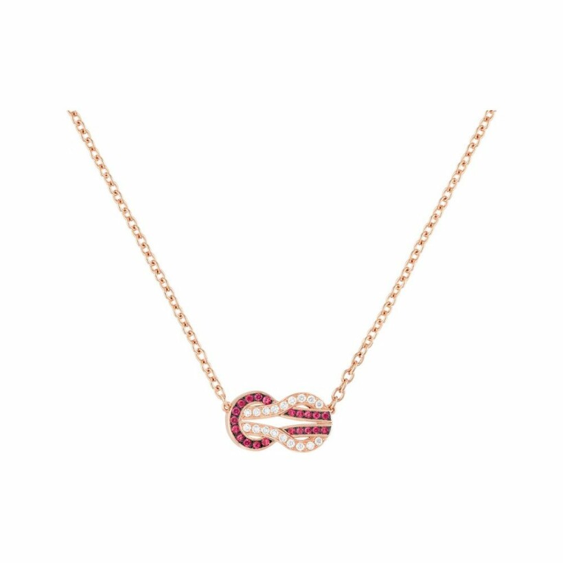 FRED Chance Infinie necklace, medium size, rose gold, diamonds