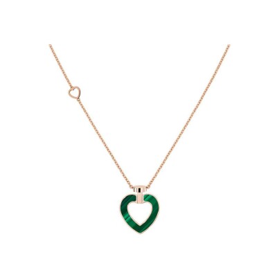 Collier FRED Pretty Woman Moyen Modèle en or rose, diamants, nacre et malachite