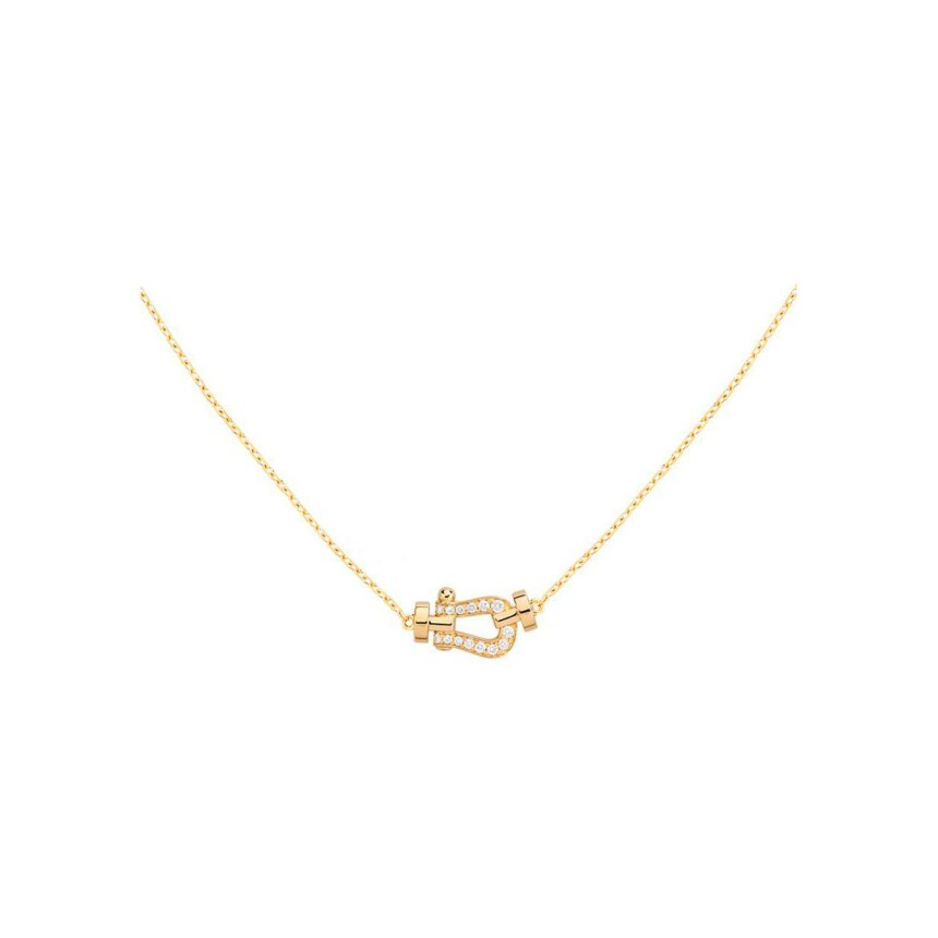 FRED Force 10 necklace, small size, yellow gold, diamonds