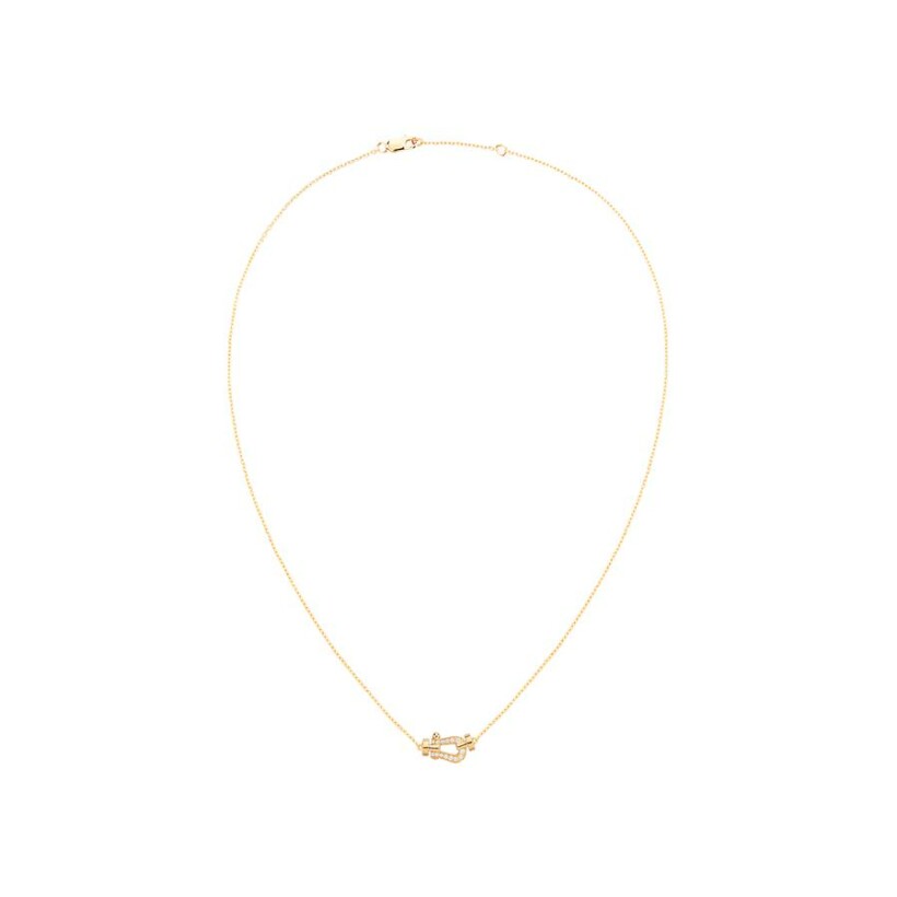 FRED Force 10 necklace, small size, yellow gold, diamonds