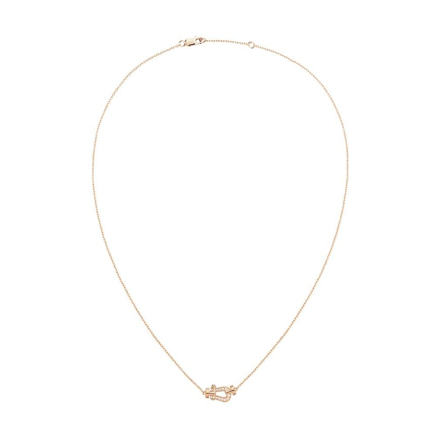FRED Force 10 necklace, small model, pink gold and diamonds