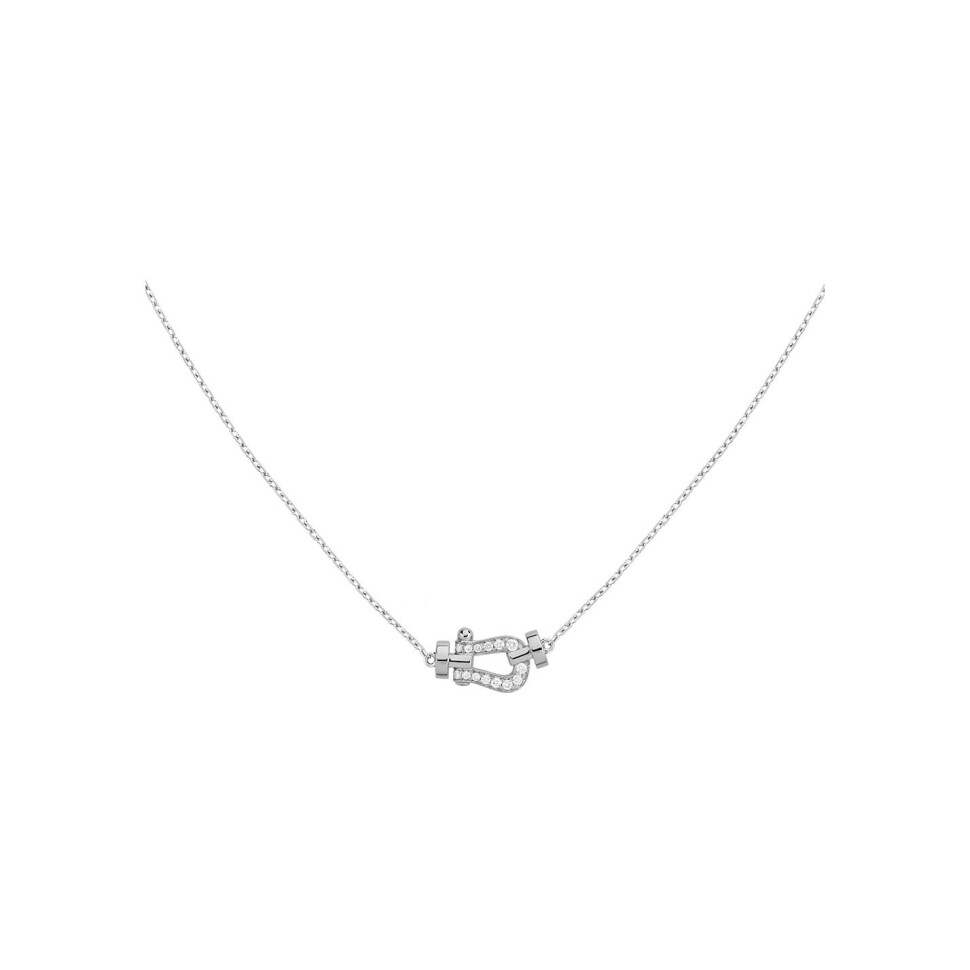 FRED Force 10 necklace, small size, white gold and diamonds