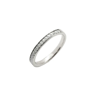 Alliance serti grains en or blanc et diamants